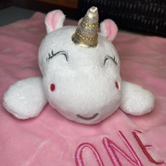 Baby Starters Plush Unicorn Girls Security Lovey Pastel Hearts Blanket R… - Picture 5 of 11